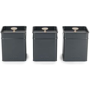 Salter Juego de 3 recipientes de cocina para té, café, azúcar, frescura duradera, acabado con revestimiento de polvo, práctico, fácil de limpiar/guardar, elegante, Marino, azul marino Salter Juego de 3 recipientes de cocina para té, café, azúcar, frescura duradera, acabado con revestimiento de polvo, práctico, fácil de limpiar/guardar, elegante, Marino, azul marino