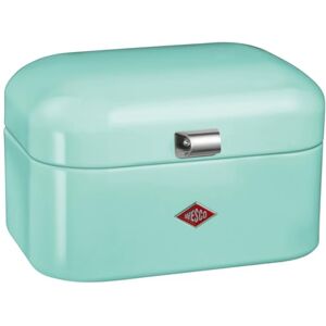 WESCO Panera Single Grandy en color verde menta, chapa de acero pulverizada, orificios de ventilación y mango estable WESCO Panera Single Grandy en color verde menta, chapa de acero pulverizada, orificios de ventilación y mango estable