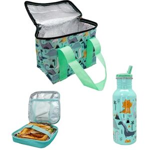 NERTHUS Set Dinosaurios Isotérmico Bolsa de Almuerzo + Botella Ultraligera + Bolsa Sandwich NERTHUS Set Dinosaurios Isotérmico Bolsa de Almuerzo + Botella Ultraligera + Bolsa Sandwich