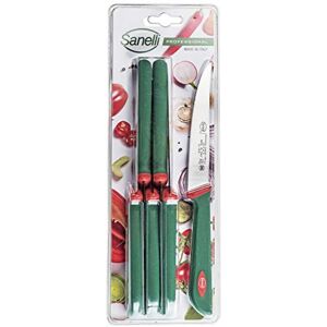 Sanelli Premana Juego de 6 Cuchillos de Costilla Verde/Rojo - Juego de Cuchillos de Cocina Sanelli Premana Juego de 6 Cuchillos de Costilla Verde/Rojo - Juego de Cuchillos de Cocina