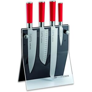 Dick F. Red Spirit Bloque de cuchillos con cuchillo, cuchillo de cocina, cuchillo de pan, cuchillo de oficina, acero X55CrMo14, 56 ° HRC Dick F. Red Spirit Bloque de cuchillos con cuchillo, cuchillo de cocina, cuchillo de pan, cuchillo de oficina, acero X55CrMo14, 56 ° HRC