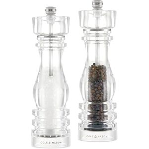 Cole & Mason London Molinillo de Sal y Pimienta, Mecanismo de Cerámica, Molienda Ajustable, Transparente Acrílico, Molinillo de Especias Recargable, Manual, 2 Pcs Set de Regalo, 22 cm Cole & Mason London Molinillo de Sal y Pimienta, Mecanismo de Cerámica, Molienda Ajustable, Transparente Acrílico, Molinillo de Especias Recargable, Manual, 2 Pcs Set de Regalo, 22 cm