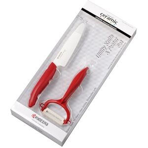 Kyocera Starter Set RD Juego de Cuchillo de Cocina y pelador (Hoja de cerámica), Color Rojo Kyocera Starter Set RD Juego de Cuchillo de Cocina y pelador (Hoja de cerámica), Color Rojo