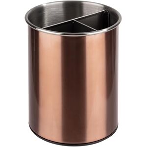APS Cubertería giratoria (13 cm de diámetro, 16,5 cm de altura, parte inferior que protege los muebles, con 3 compartimentos), acero inoxidable, aspecto de cobre APS Cubertería giratoria (13 cm de diámetro, 16,5 cm de altura, parte inferior que protege los muebles, con 3 compartimentos), acero inoxidable, aspecto de cobre