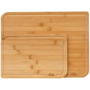 5 five simply smart 5five Juego de 2 tablas de cortar de bambú 35x25 cm y 22x15 cm, con ranura Utensilios de cocina 5 five simply smart 5five Juego de 2 tablas de cortar de bambú 35x25 cm y 22x15 cm, con ranura Utensilios de cocina