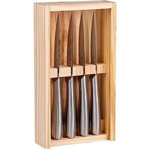 alpina - Cuchillo para carne en caja de madera acero inoxidable en caja de almacenamiento cuchillo para carne 22,5 CM acero inoxidable alpina - Cuchillo para carne en caja de madera acero inoxidable en caja de almacenamiento cuchillo para carne 22,5 CM acero inoxidable