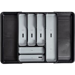 Addis Extensible Bandeja de Cubiertos Premium de Toque Suave 6 a 8 compartimentos - Organizador de Cubiertos Addis Extensible Bandeja de Cubiertos Premium de Toque Suave 6 a 8 compartimentos - Organizador de Cubiertos