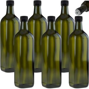 mikken 6 botellas de aceite de 75 ml con vertedor verde/marrón, dispensador de aceite, botella de cristal con dosificador y etiquetas mikken 6 botellas de aceite de 75 ml con vertedor verde/marrón, dispensador de aceite, botella de cristal con dosificador y etiquetas