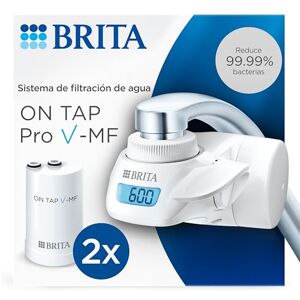 Brita Sistema de filtrado de agua ON TAP Pro V-MF incl. 2x cartucho filtrante (600L) para un 99,99% de agua libre de bacterias, reduciendo PFAS, incl. cuenta atrás digital LCD de capacidad Brita Sistema de filtrado de agua ON TAP Pro V-MF incl. 2x cartucho filtrante (600L) para un 99,99% de agua libre de bacterias, reduciendo PFAS, incl. cuenta atrás digital LCD de capacidad
