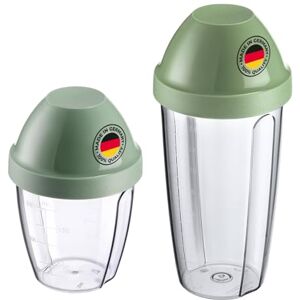 Westmark 2 vasos/agitadores para mezclar y batir con disco mezclador extraíble – capacidad 1x 0,5 ly 1x 0,25 l, plástico, sin BPA – transparente/verde menta, Westmark 2 vasos/agitadores para mezclar y batir con disco mezclador extraíble – capacidad 1x 0,5 ly 1x 0,25 l, plástico, sin BPA – transparente/verde menta,