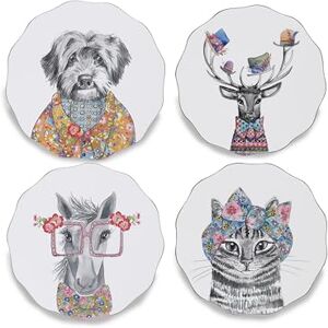 Mikasa Tipperleyhill - Juego de 4 posavasos con diseño de animales y estampados excéntricos Mikasa Tipperleyhill - Juego de 4 posavasos con diseño de animales y estampados excéntricos