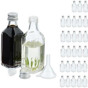 Relaxdays Pack Botellitas de Cristal, 30 Mini Botellas para Rellenar, 50 ml, Tapa Rosca y Tapón, Transparente/Plateado Relaxdays Pack Botellitas de Cristal, 30 Mini Botellas para Rellenar, 50 ml, Tapa Rosca y Tapón, Transparente/Plateado