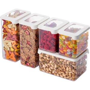 SmartStore Recipientes herméticos transparentes para alimentos secos con tapas, juego de 5, sin BPA, aptos para lavavajillas, recipientes de almacenamiento SmartStore Recipientes herméticos transparentes para alimentos secos con tapas, juego de 5, sin BPA, aptos para lavavajillas, recipientes de almacenamiento