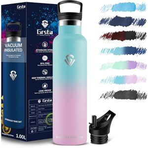 Grsta Botella Agua Acero Inoxidable 1L Botella Termica Cantimplora Termica Sin BPA Botella agua Gimnasio para Adultos, Deportiva, Gym, Escuela Grsta Botella Agua Acero Inoxidable 1L Botella Termica Cantimplora Termica Sin BPA Botella agua Gimnasio para Adultos, Deportiva, Gym, Escuela