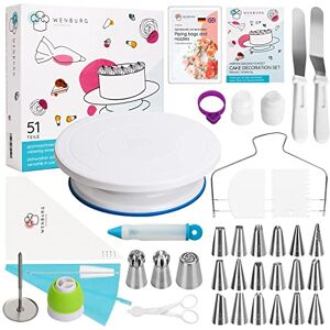 Wenburg Set de Accesorios para Tartas Kit de Reposteria y Pasteleria con Versátiles Accesorios de Repostería y Plato Giratorio para Tartas Profesional (Delight) Wenburg Set de Accesorios para Tartas Kit de Reposteria y Pasteleria con Versátiles Accesorios de Repostería y Plato Giratorio para Tartas Profesional (Delight)