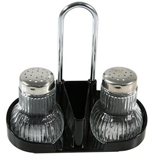 Fackelmann Griffmenage Rubin Especiero con salero y pimentero y Recipiente para Palillos de Dientes (Color: Plata/Transparente/Negro), 1 Unidad Fackelmann Griffmenage Rubin Especiero con salero y pimentero y Recipiente para Palillos de Dientes (Color: Plata/Transparente/Negro), 1 Unidad