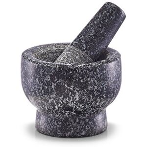 Zeller Juego de mortero y pilón, ø9 cm, altura 6,5 cm, color granito antracita Zeller Juego de mortero y pilón, ø9 cm, altura 6,5 cm, color granito antracita