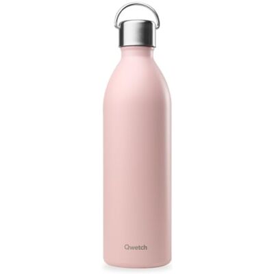 QWETCH Botella Isotérmica Active Inox 1L Rosa Pastel Active Botella Agua Acero Inoxidable con Asa 24h Frío / 12h Caliente Reutilizable, Hermética y sin BPA QWETCH Botella Isotérmica Active Inox 1L Rosa Pastel Active Botella Agua Acero Inoxidable con Asa 24h Frío / 12h Caliente Reutilizable, Hermética y sin BPA