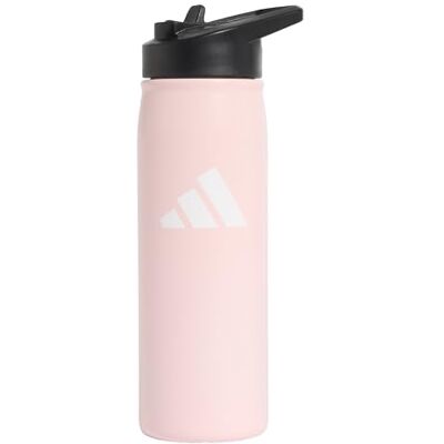 Adidas Unisex Adulto Metal Bottle Straw 0.6 liter, sandy pink/black, One size Adidas Unisex Adulto Metal Bottle Straw 0.6 liter, sandy pink/black, One size
