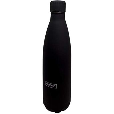 NERTHUS Botella de Acero Inoxidable de Doble Pared - 750 Ml - Negro NERTHUS Botella de Acero Inoxidable de Doble Pared - 750 Ml - Negro