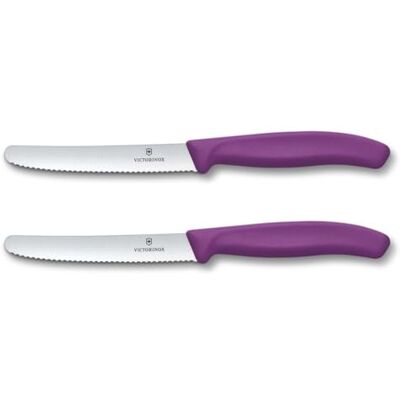 Victorinox Swiss Classic 2x Cuchillo de Desayuno y Panecillos 11 cm Violeta Victorinox Swiss Classic 2x Cuchillo de Desayuno y Panecillos 11 cm Violeta