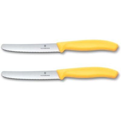 Victorinox Swiss Classic Set de 2 Cuchillos de Desayuno, 11 cm, Amarillo Victorinox Swiss Classic Set de 2 Cuchillos de Desayuno, 11 cm, Amarillo