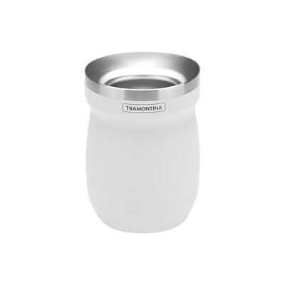 Tramontina Recipiente para Mate de Acero Inoxidable Color Blanco Tramontina Recipiente para Mate de Acero Inoxidable Color Blanco