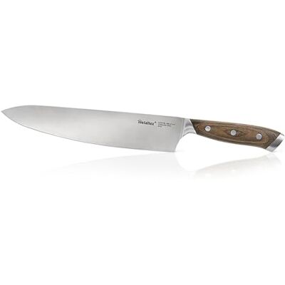 Metaltex HERITAGE Cuchillo Chef Línea HERITAGE con mango de madera y hoja enteriza de 25 cm Metaltex HERITAGE Cuchillo Chef Línea HERITAGE con mango de madera y hoja enteriza de 25 cm