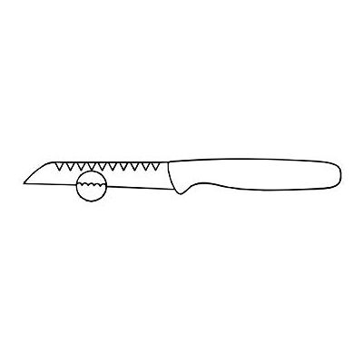 Güde Solingen Cuchillo rebanador de filo ondulado estampado, 9 cm, OMIKRON, PPN Güde Solingen Cuchillo rebanador de filo ondulado estampado, 9 cm, OMIKRON, PPN