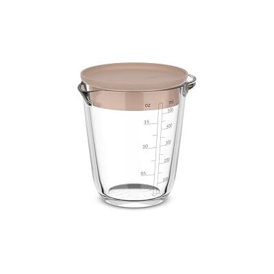 Vaso medidor de vidrio chalk 500ml con tapa Vaso medidor de vidrio chalk 500ml con tapa