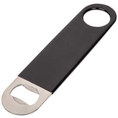 Olympia Abrebotellas profesional plano de acero inoxidable con agarre de PVC, para cerveza y refrescos Olympia Abrebotellas profesional plano de acero inoxidable con agarre de PVC, para cerveza y refrescos
