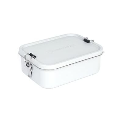 Lifeventure Lonchera de acero inoxidable; contenedor de lata para alimentos, color gris claro Lifeventure Lonchera de acero inoxidable; contenedor de lata para alimentos, color gris claro