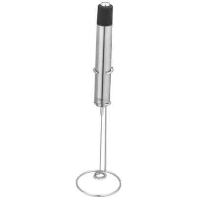 Cilio Espumador de leche ESPERTO acero inoxidable con soporte de acero inoxidable Espumador eléctrico para mezclar Espuma de leche, cacao, batido Funciona con pilas Bebidas calientes y Cilio Espumador de leche ESPERTO acero inoxidable con soporte de acero inoxidable Espumador eléctrico para mezclar Espuma de leche, cacao, batido Funciona con pilas Bebidas calientes y