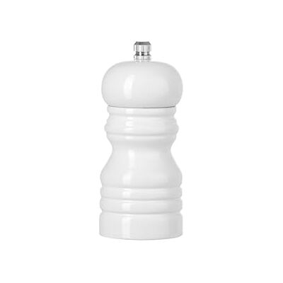 HENDI Molino molinillo triturador de sal, salero, con mecanismo de molienda regulable de cerámica, ø50x(H)113mm, madera, blanco brillante HENDI Molino molinillo triturador de sal, salero, con mecanismo de molienda regulable de cerámica, ø50x(H)113mm, madera, blanco brillante