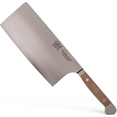 Güde Solingen Cuchillo de cocinero chino forjado, 18 cm, madera de roble de barril, ALPHA-FASSEICHE cuchillo de cocina, doble virola, Hecho a mano en Alemania Güde Solingen Cuchillo de cocinero chino forjado, 18 cm, madera de roble de barril, ALPHA-FASSEICHE cuchillo de cocina, doble virola, Hecho a mano en Alemania