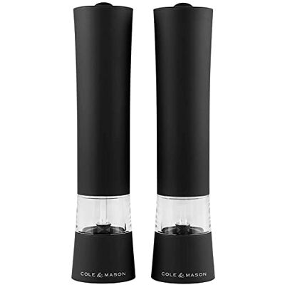 Cole & Mason Victoria Set molinillo de Sal y Pimienta eléctrico, Plastico Tacto Suave, Negro, 210mm Cole & Mason Victoria Set molinillo de Sal y Pimienta eléctrico, Plastico Tacto Suave, Negro, 210mm