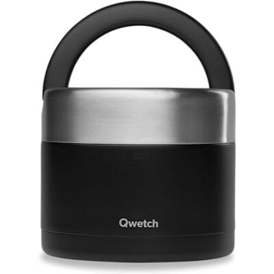 QWETCH Fiambrera Isotérmica Inox con Asa Acero Inoxidable 850ml Negro Caja Almuerzo 5h Caliente y 7h Fría Hermética, Sin BPA y Reutilizable Lunch Box para Oficina, Picnic, Senderismo QWETCH Fiambrera Isotérmica Inox con Asa Acero Inoxidable 850ml Negro Caja Almuerzo 5h Caliente y 7h Fría Hermética, Sin BPA y Reutilizable Lunch Box para Oficina, Picnic, Senderismo
