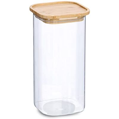 Zeller Tarro de almacenamiento con tapa de bambú, 900 ml, aprox. 10 x 10 x 22 cm Zeller Tarro de almacenamiento con tapa de bambú, 900 ml, aprox. 10 x 10 x 22 cm