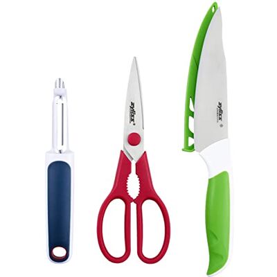 Zyliss Comfort Juego de 3 Herramientas de Preparación, Acero Inoxidable Japonés, Multicolor, Set de Preparación de Alimentos de Cocina, Apto Para Lavavajillas Zyliss Comfort Juego de 3 Herramientas de Preparación, Acero Inoxidable Japonés, Multicolor, Set de Preparación de Alimentos de Cocina, Apto Para Lavavajillas