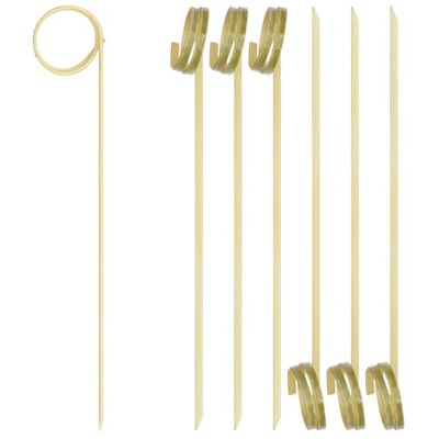 EXNIMA , 50, 100 y 300 Piezas, Pinchos de Bambú para Cóctel Ecológicos, Palillos Anudados Lazo o Espiral Cócteles y Aperitivos, Brochetas Bambú, Fiestas, Canapés, Catering, Barbacoa, Boda, Manualidades EXNIMA , 50, 100 y 300 Piezas, Pinchos de Bambú para Cóctel Ecológicos, Palillos Anudados Lazo o Espiral Cócteles y Aperitivos, Brochetas Bambú, Fiestas, Canapés, Catering, Barbacoa, Boda, Manualidades