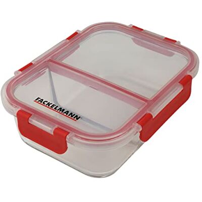 Fackelmann Tarro con Separador, Transparente y Rojo, ca. 177x160x70 mm 1050 ml Fackelmann Tarro con Separador, Transparente y Rojo, ca. 177x160x70 mm 1050 ml