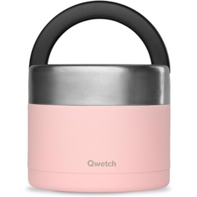 QWETCH Fiambrera Isotérmica Inox con Asa Acero Inoxidable 850ml Pastel Rosa Caja Almuerzo 5h Caliente y 7h Fría Hermética, Sin BPA y Reutilizable Lunch Box para Oficina, Picnic, Senderismo QWETCH Fiambrera Isotérmica Inox con Asa Acero Inoxidable 850ml Pastel Rosa Caja Almuerzo 5h Caliente y 7h Fría Hermética, Sin BPA y Reutilizable Lunch Box para Oficina, Picnic, Senderismo