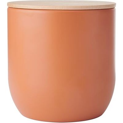 KitchenCraft Idilica Recipiente de Cocina con Tapa Hermética, Recipiente de Almacenamiento Redondo con Tapa de Madera y Acabado Mate para Té, Café o Azúcar, 12 x 12cm, Terracota KitchenCraft Idilica Recipiente de Cocina con Tapa Hermética, Recipiente de Almacenamiento Redondo con Tapa de Madera y Acabado Mate para Té, Café o Azúcar, 12 x 12cm, Terracota