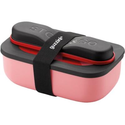 Guzzini Store&GO, Set Fiambrera con Cubiertos de Viaje Rojo, 20 x 12 x h7 cm 900ml 0231 Guzzini Store&GO, Set Fiambrera con Cubiertos de Viaje Rojo, 20 x 12 x h7 cm 900ml 0231