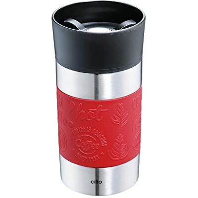 Cilio VIAGGIO Taza térmica de 300 ml, color rojo, con cierre de presión rápida de 360°, sistema de doble pared, a prueba de fugas, ideal para todo tipo de cafeteras automáticas/máquinas de cápsulas Cilio VIAGGIO Taza térmica de 300 ml, color rojo, con cierre de presión rápida de 360°, sistema de doble pared, a prueba de fugas, ideal para todo tipo de cafeteras automáticas/máquinas de cápsulas