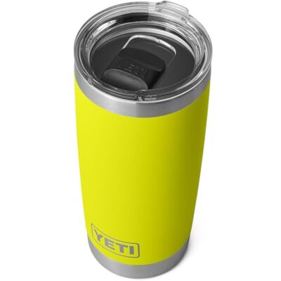 YETI Rambler Tumbler, Vacuum Insulated Stainless Steel Tumbler with Magslider Lid, Firefly Yellow, 20 oz (591 ml) YETI Rambler Tumbler, Vacuum Insulated Stainless Steel Tumbler with Magslider Lid, Firefly Yellow, 20 oz (591 ml)