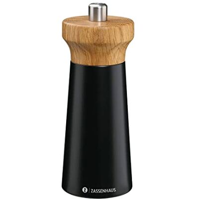 Zassenhaus WESTERLAND Molinillo de sal (madera de haya, cabezal de madera de roble, con mecanismo de molienda de cerámica de alto rendimiento, 14 cm, diámetro de 5,4 cm) Zassenhaus WESTERLAND Molinillo de sal (madera de haya, cabezal de madera de roble, con mecanismo de molienda de cerámica de alto rendimiento, 14 cm, diámetro de 5,4 cm)