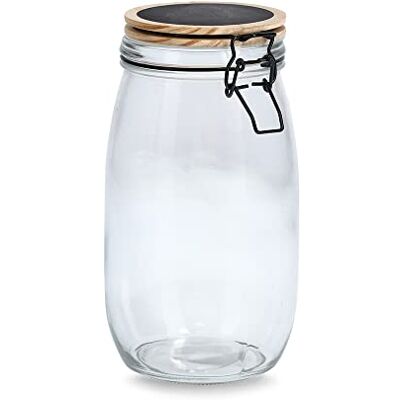 Zeller Tarro de cristal con cierre (1500 ml, pino, diámetro de 11,5 x 21,5 cm, cristal) Zeller Tarro de cristal con cierre (1500 ml, pino, diámetro de 11,5 x 21,5 cm, cristal)