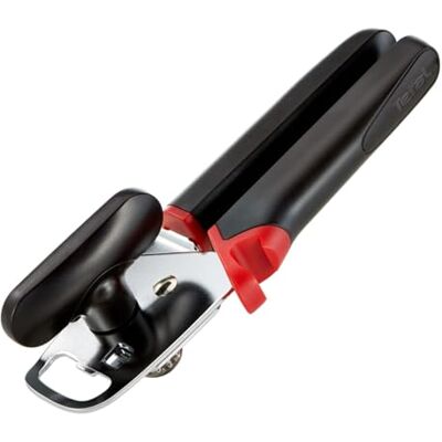 Tefal Ingenio Abrelatas 3 en 1, abridor de tarros y botellas integrados, extrae el aire de los tarros vacíos, apto para lavavajillas, diseño robusto y resistente, negro y rojo, K20705 Tefal Ingenio Abrelatas 3 en 1, abridor de tarros y botellas integrados, extrae el aire de los tarros vacíos, apto para lavavajillas, diseño robusto y resistente, negro y rojo, K20705