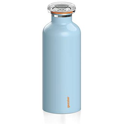 Guzzini On The Go, Energy, Botella térmica de Viaje Azul Claro, Ø 7.3 x h21.2 cm 500 CC 00134 Guzzini On The Go, Energy, Botella térmica de Viaje Azul Claro, Ø 7.3 x h21.2 cm 500 CC 00134